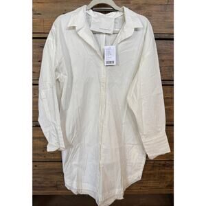 Anthropologie Undiscovered Eye Shirt Women's Sz M Oversized Dress Tunic Raw Hem